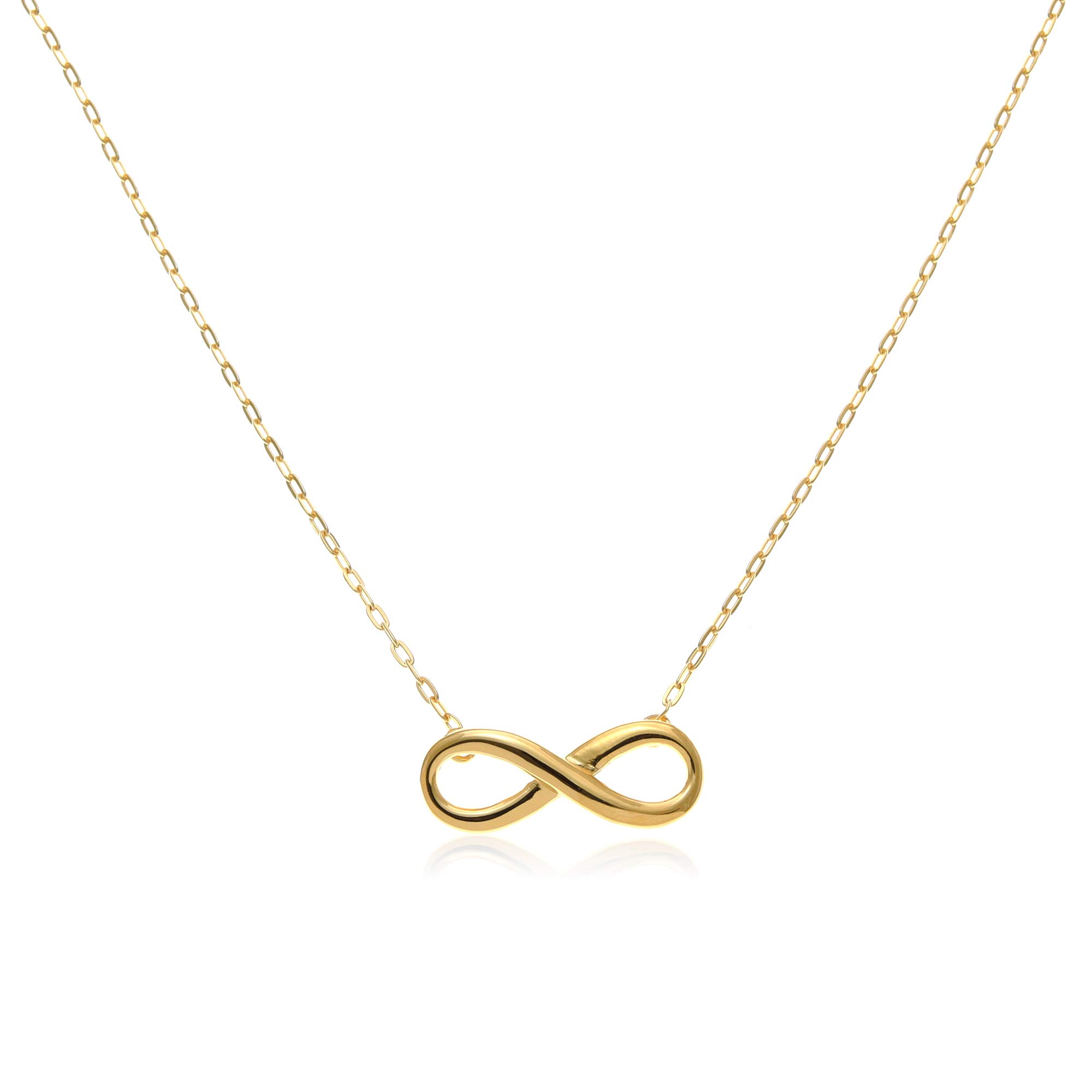 Oobi Doop Gold Plated Sterling Silver infinity Pendant Necklace with Adjustable Chain and Jewellery Gift Box