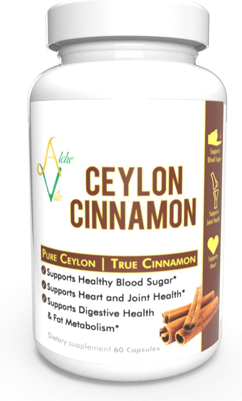Natural, True Ceylon Cinnamon Capsules (Cinnamon verum Bark) 1200mg per