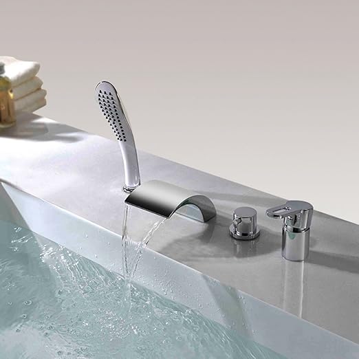 Wannenrandarmatur 4-Loch Mit Handbrause - Gold & Schwarz Für Moderne Bäder