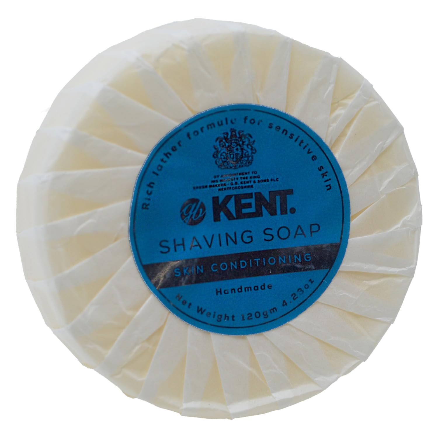 Kent SB2 Luxury Shaving Soap Refill - 120g Shaving Soap Bar for Sensitive Skin During Regular Shaves