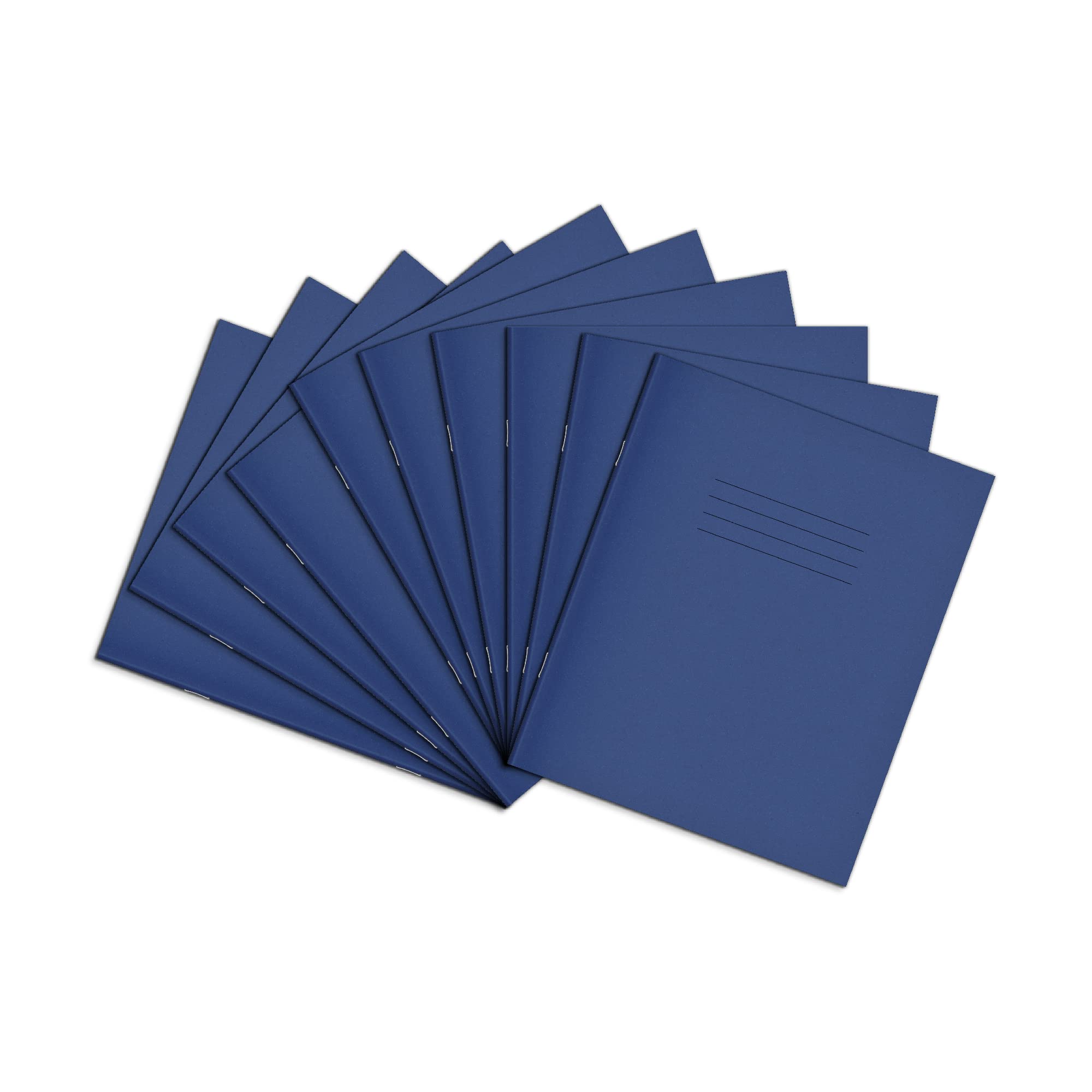 Rhino 8 x 6.5 Exercise Books, 48-Page / 8mm Lined with Margin Paper Notebook, 10-Pack, Writing Book, Office & School Stationery Supplies, Dark Blue
