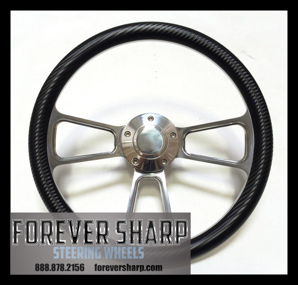 New World Motoring Boat Steering Wheel Billet Aluminum w/ Carbon Fiber Half... eBay