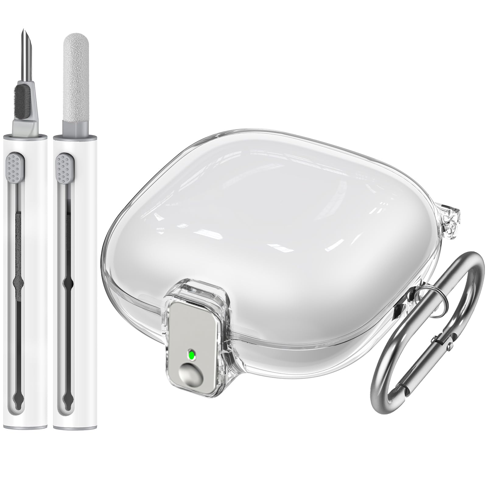 Photo 1 of ?with Safety Lock? for Beats Fit Pro Case Cover,Cleaner Kit for Beats Fit Pro,Accessories with Anti-Lost Keychain/Silicone Wrist Strap(Clear)