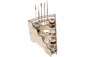 The Broken Token Modular Paint Rack w/ 35mm Holes - 45° Wedge - Multiple Organizer for Paint Bottles, Pots, and Brushes in Tiered Layout - Customize Your Pieces with Easy Organization & Access