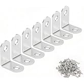 Stainless Steel Corner Brace, 20Pcs 90 Degree Right L-Shaped Metal Corner Connector Joint Plate, Cabinet, DIY Woodworking Projects with 40PCS Screws 1.2x0.6in (30x30x16（20pcs）