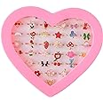 Chrontier 36 pcs Adjustable Rings Set Little Girls Cute Colorful Rings Dress up Jewelry Kids Gifts Princess Jewelry Toy Finge