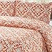 Fasthomegoods Stylish and Chic Damask Pattern Duvet Cover Set 100% Cotton Orange and White Queen 2 Pillowcases Included