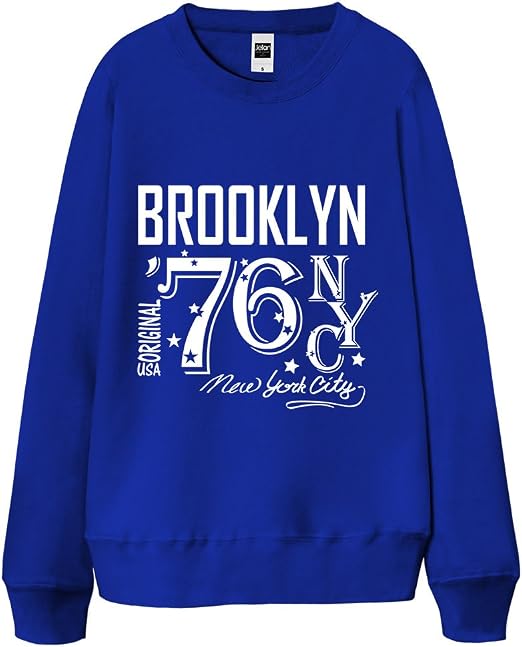 Amazon Co Jp ノーブランド品 ニューヨーク ブルックリン Nyc ロゴ ブルー Lサイズ メンズスウェット 服 ファッション小物