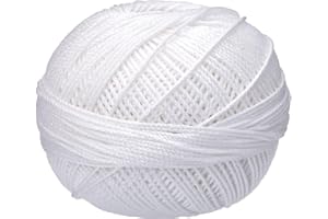 Handy Hands Lizbeth Egyptian Cotton Crochet Thread, Tatting Thread, and Knitting Thread Size 3 (50 Grams 120 Yards) – HH03601, Snow White