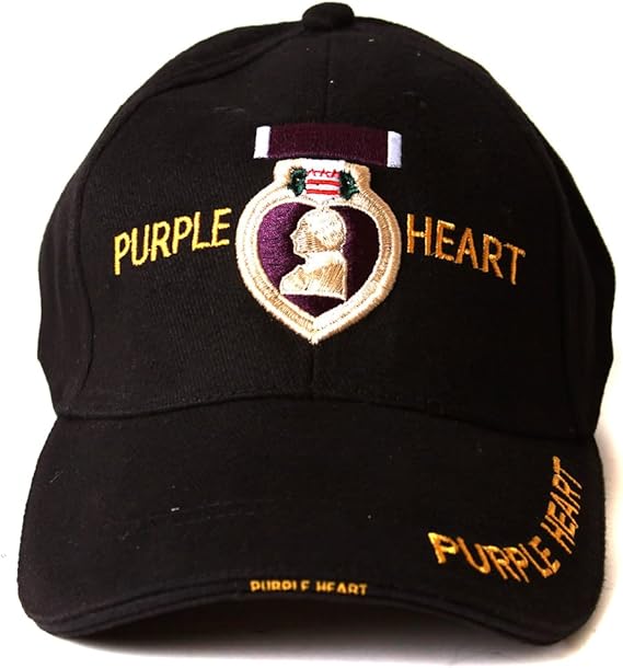 Low Profile Purple Heart Award Medal Logo Hat Black Clothing
