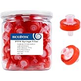 CryoKing Syringe Filter Hydrophobic PTFE, 13mm 0.22um, Non-Sterile, 100Pcs | Syringe Lab Filter, Hydrophobic PTFE, Non-Sterile, Female Luer Lock &amp; Male Luer Slip, Lab Filtration, Barreled Packed
