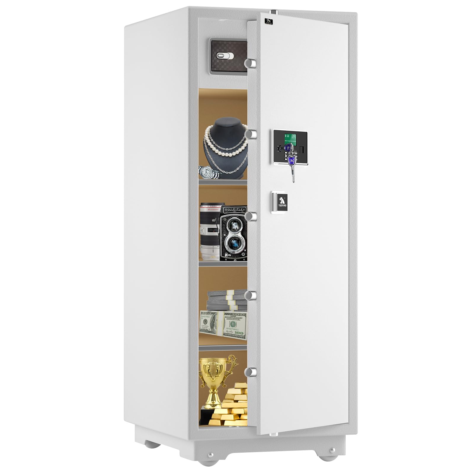 Photo 1 of **MAJOR DAMAGE**
Extra Large Safe - TIGERKING 17.6 Cubic Feet Big Safes Box with Double Safety Key Lock & Separate Lock Box. Heavy Duty Large Home Safe wth 3 Removable Shelves, Perfect for Home, Hotel, Office, Garage