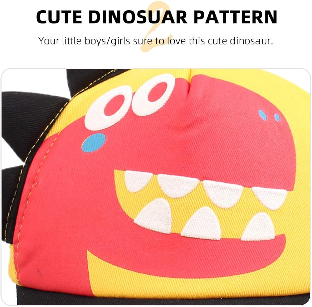 Dinosaur Pattern Sun Hat Cartoon Summer Baseball Cap for Boys Girls Toddler Kids Beach 2-6 Years: Clothing