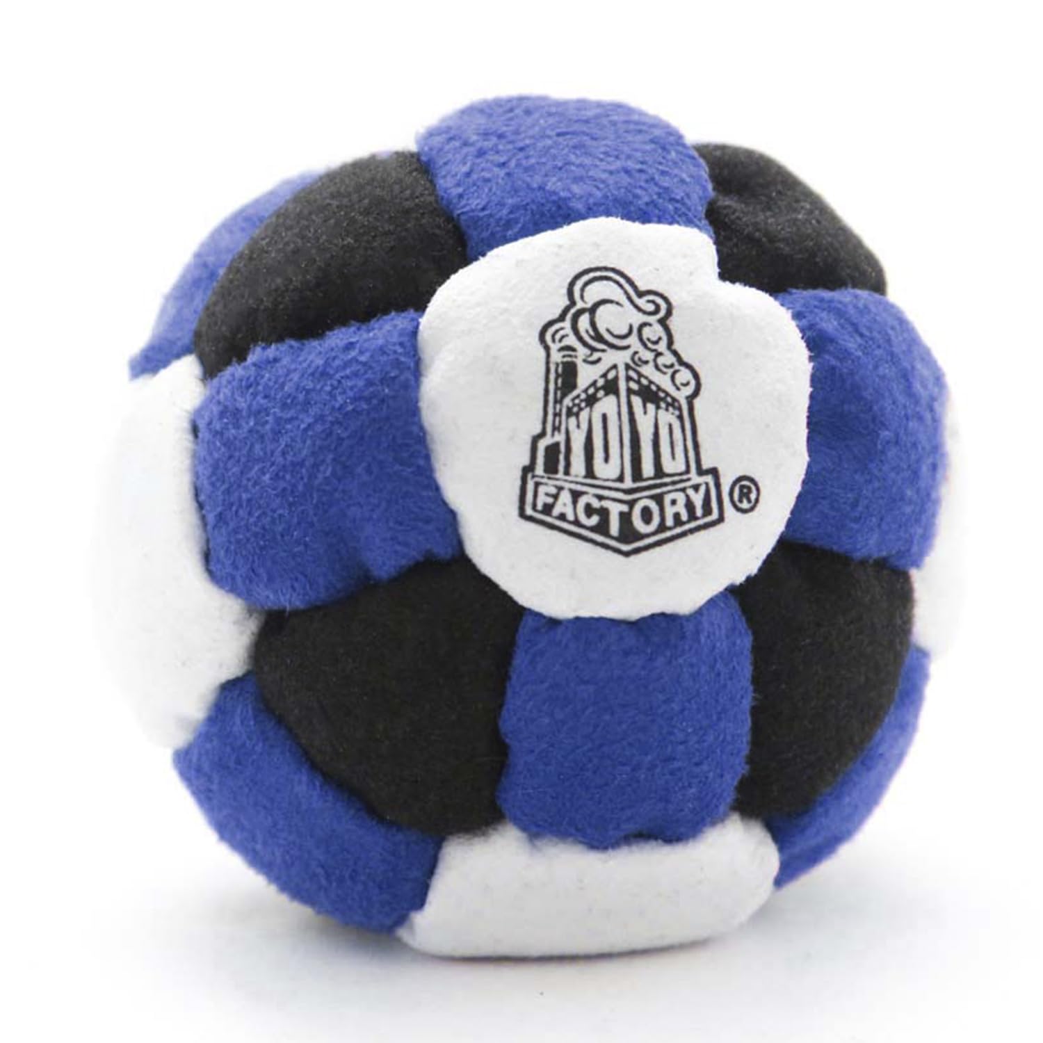 YOYO FACTORY Footbag – Hacky Sack Ball for Tricks, Freestyle & Casual HackySack Play | Classic Foot Bag Toy for All Ages - Blue/Black