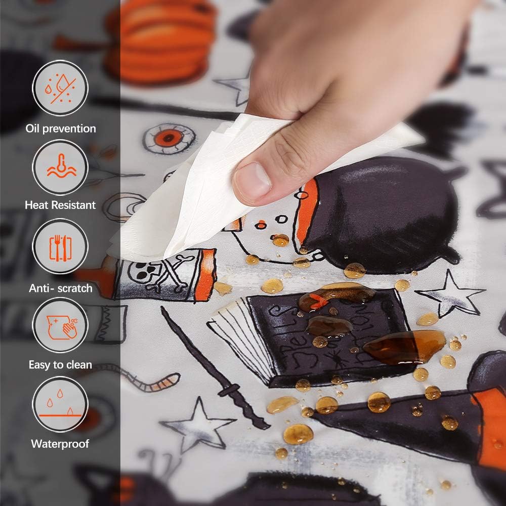 B-COOL Halloween Runner 2 Pack 13x84 Table Runner Polyester Table Runner Gray Orange Dresser Scarves Autumn Ornaments Design Table Runner: Home & Kitchen