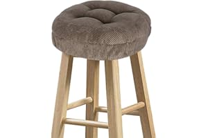 baibu Stool Covers Round, Super Soft Corduroy Round Bar Stool Cushion Covers Seat Cushion - One Cushion Only (Brown, 12" (30 cm))