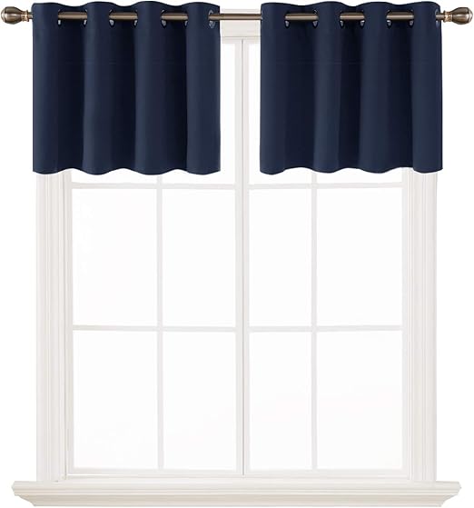 Amazon Com Deconovo Navy Blue Valances For Window Kitchen Valance