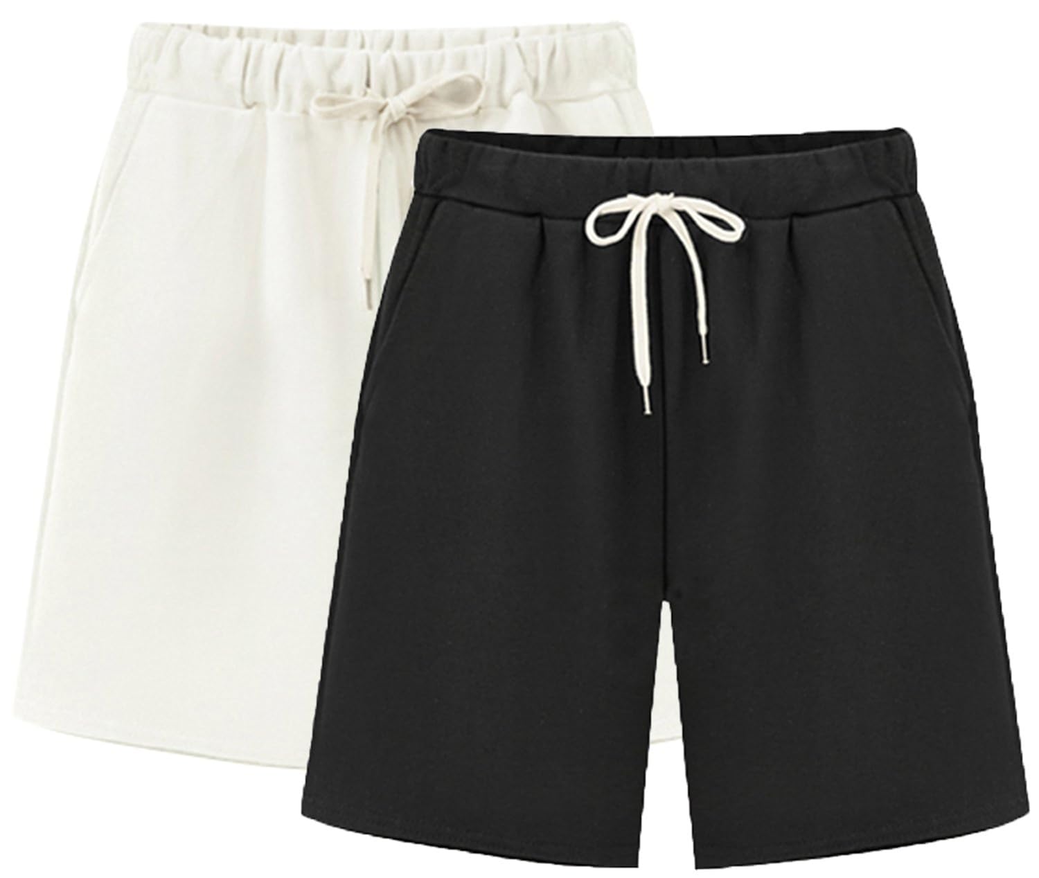 women's knit shorts with elastic waist