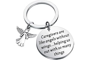 FEELMEM Caregivers Gifts Guardian Angel Keychain for Caregivers Caretakers Gifts Caregivers Are Like Angels Without Wings