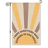 Perfectinsoy I Hope Something Good Happens To You Today Boho Sunrise Garden Flag, Vintage Sunset Sunrise Yard Flag, Party Holiday Welcome Yard Farmhouse Patio Porch Lawn Outdoor Decor