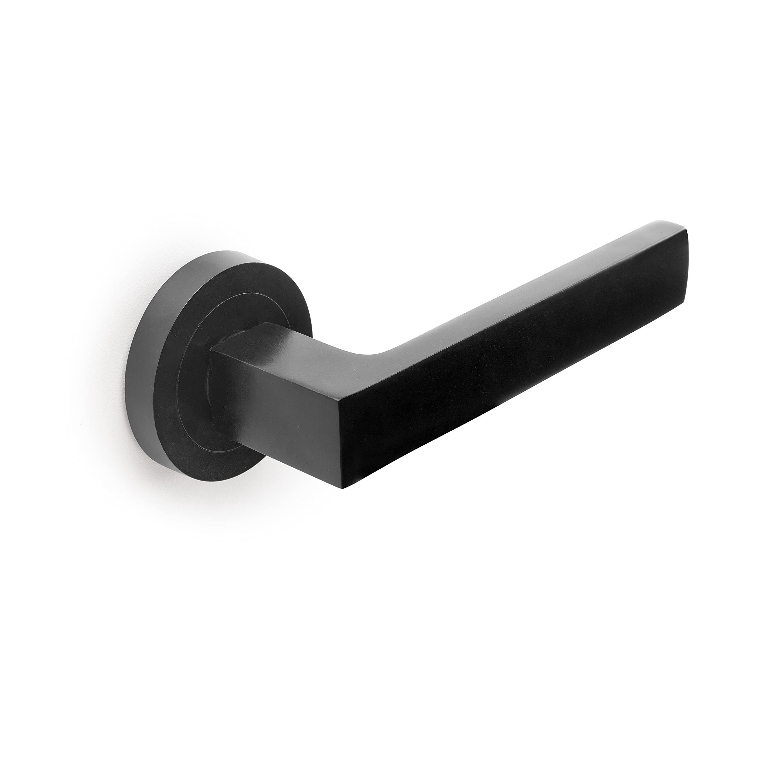 Emuca - Internal Door Handles, Set of Internal Door Handles with D.50 mm (1,96 inch) Rose, Aluminium, Black.