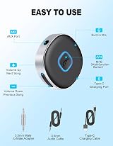 Mohard Car Bluetooth AUX Adapter 5.3 Receiver 3.5mm Hi Fi Dual Pairing view 5