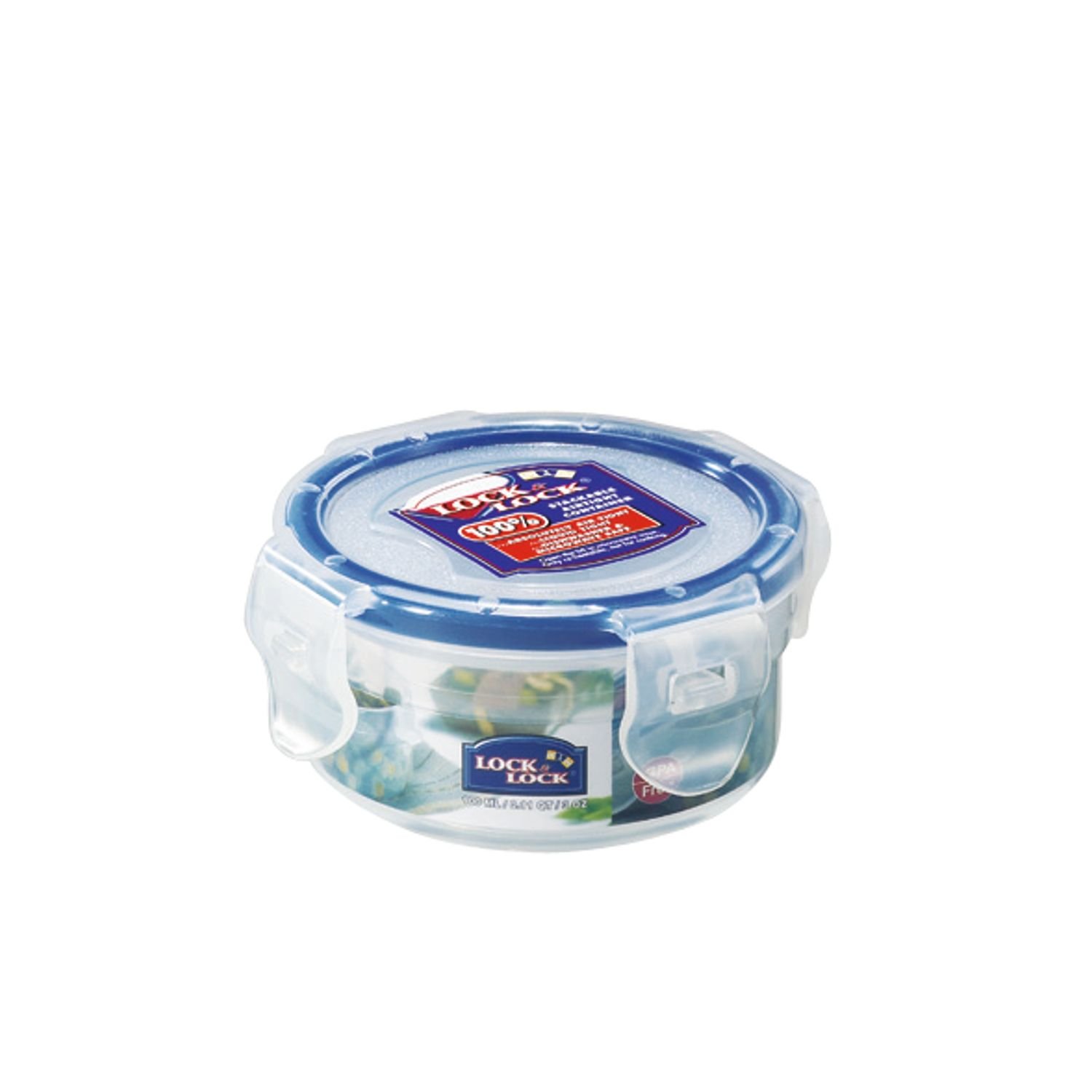 Lock & Lock Round Storage Container Clear/Blue, 100 ml Amazon.co.uk Kitchen & Home