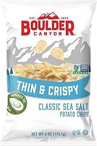Boulder Canyon Thin & Crispy Classic Sea Salt Potato Chips, 6 OZ