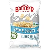 Boulder Canyon Thin &amp; Crispy Classic Sea Salt Potato Chips, 6 oz Bag | No hydrogenated fats, high fructose corn syrup, bleached flour, or synthetic nitrates; thin and crispy cut