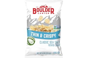 Boulder Canyon Thin & Crispy Classic Sea Salt Potato Chips, 6 OZ