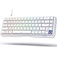 KEMOVE K68se Gaming Mechanical Keyboard,60 Percent RGB Keyboard with Red Linear Switch,White