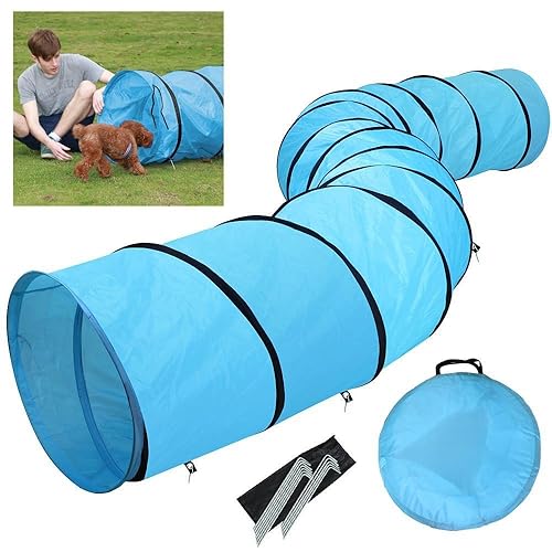5m Long Dog Tunnel Rigid Agility Training Equipment with Carrying Bag