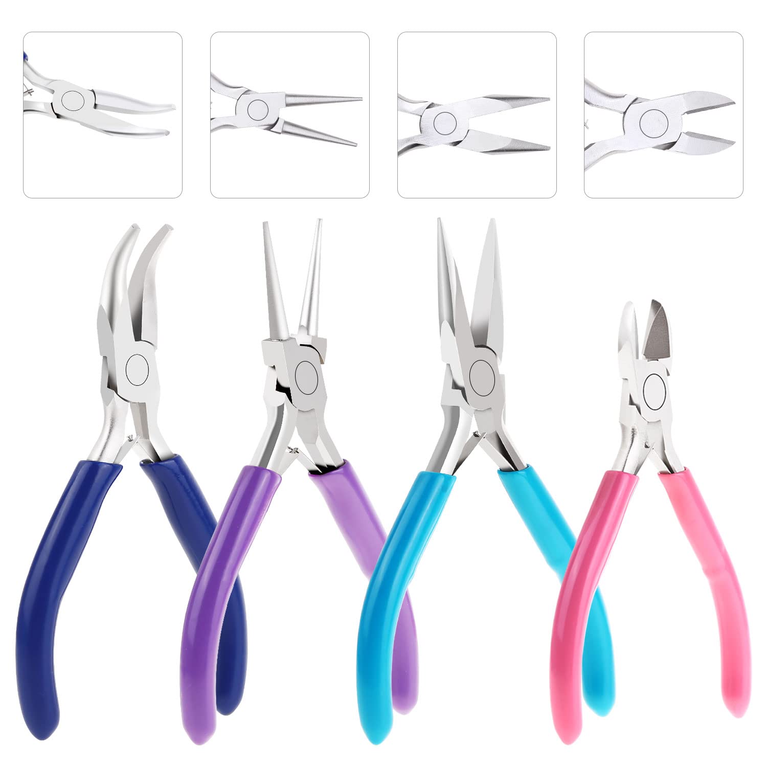 Jewelry Shynek 4pcs Jewelry Making Tools Kit with nose Pliers, Chain & Round Nose Pliers, Wire Cutters for Crafts, Wire Wrapping
