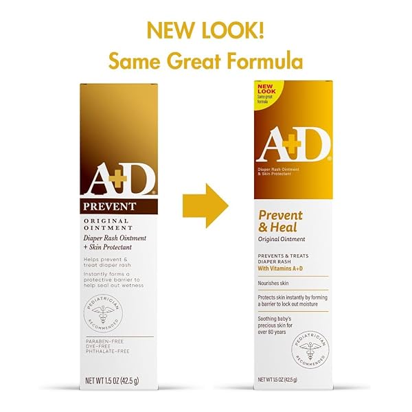 A+D ORIGINAL DIAPER RASH OINTMENT PREVENTS & TREATS DIAPER RASH, MOISTURIZING SKIN PROTECTANT WITH VITAMINS A & D, HEALING SKIN OINTMENT FOR DRY AND CRACKED SKIN 4OZ