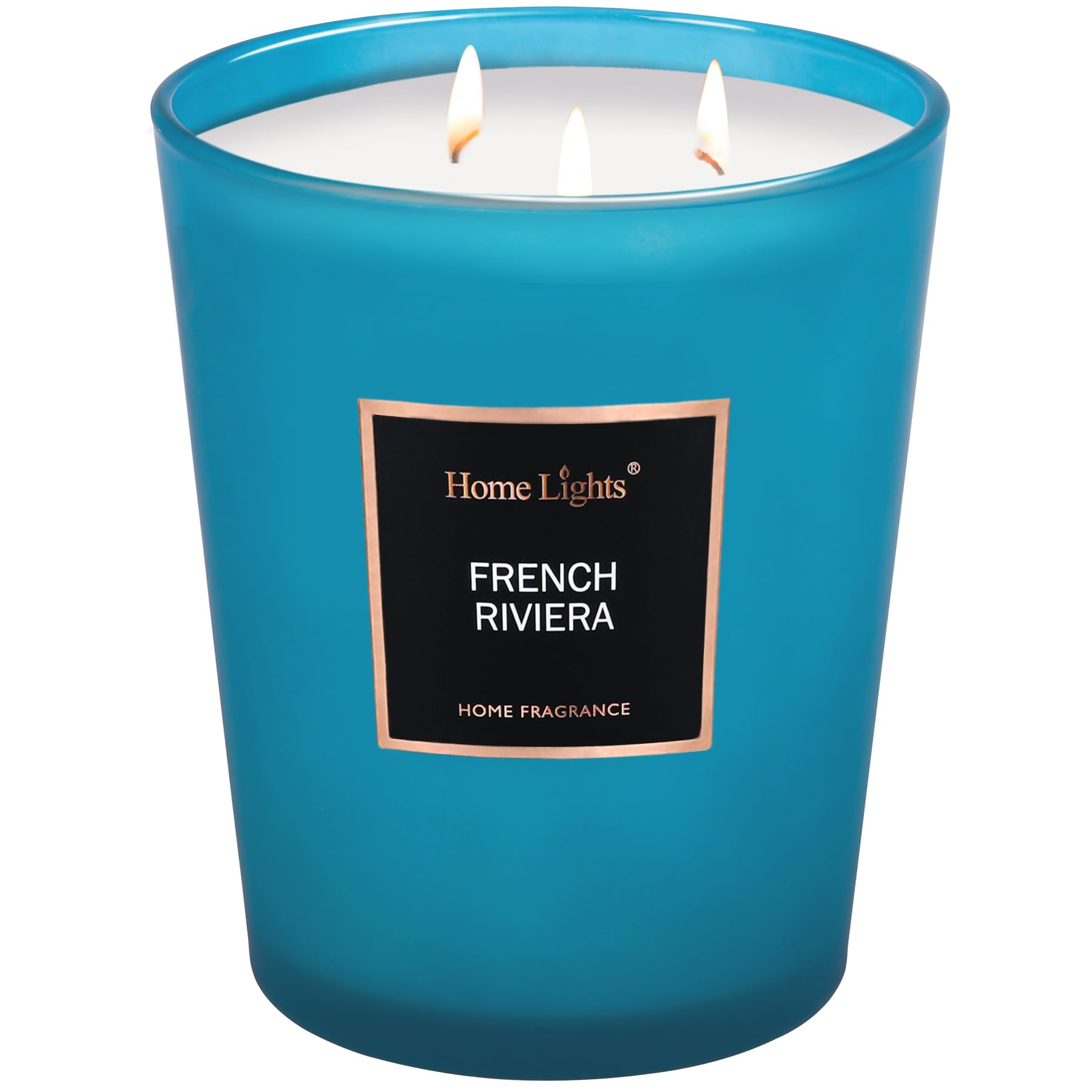 Photo 1 of HomeLights Scented Candles | Large Jar Candle - 33.3 Oz. Natural Soy Aromatherapy Candles | Up to 130 Hours Burn Time with 3 Cotton Wicks,Home Decorative Fragrance Candles Gift - French Riviera
