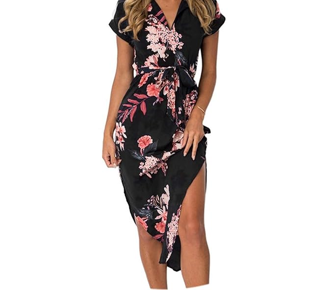 Women Party Dresses Geometric Print Summer Boho Beach Dress