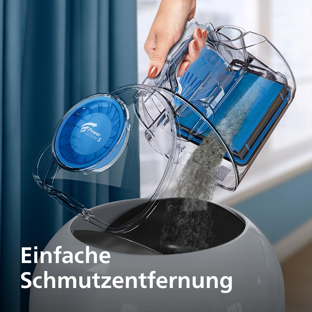 Philips PowerPro Compact Staubsauger – Leicht, Beutellos, 900 W Saugleistung, TriActive Düse für Hartböden und Teppich, Allergie H13 HEPA-Filter, PowerCyclone 5 Technologie (FC9332/09) 6
