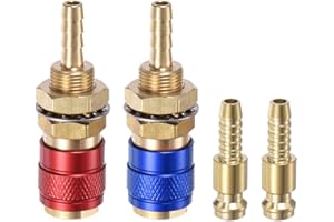 HARFINGTON 4pcs Gas & Water Quick Connector for Tube Inner Dia 5mm with Hose for TIG 12 18 20 27 Quick Connect Fittings Weldi