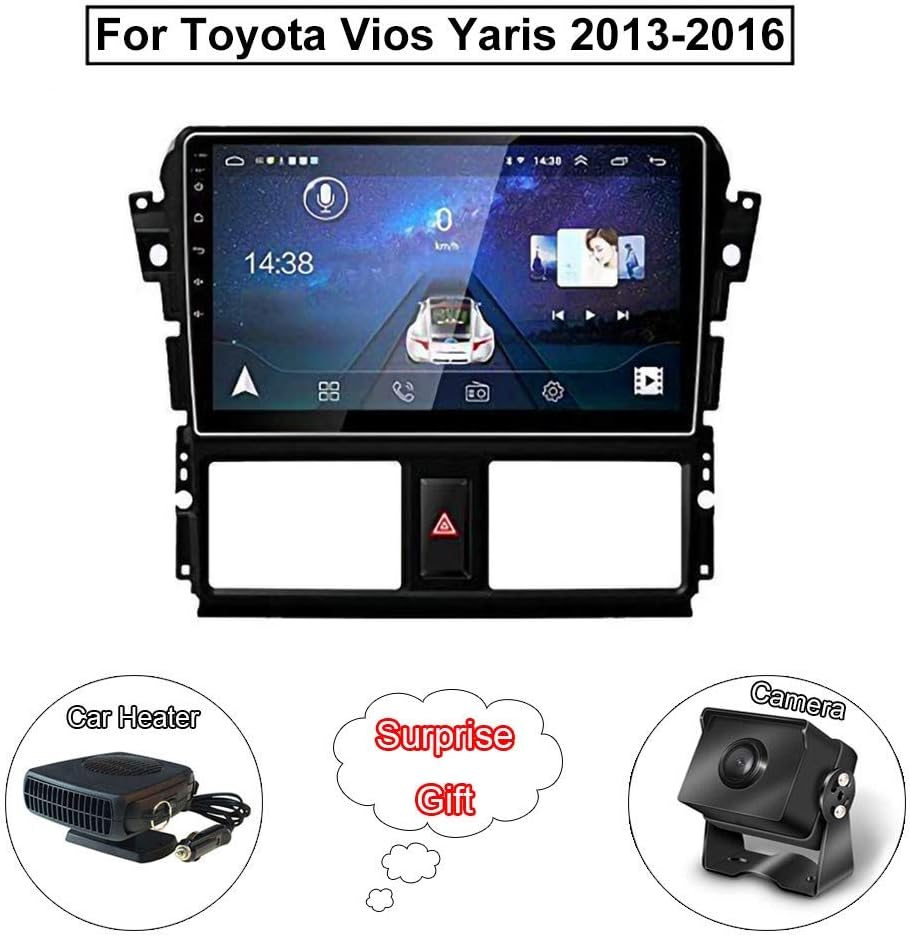 XMZWD 10" Car GPS Navigation Android 8.1 HD Touch Screen Multimedia Player Stereo Radio, For Toyota Vios Yaris 2013-2016 Support WIFI/Bluetooth (Contain Camera/Car Heater)