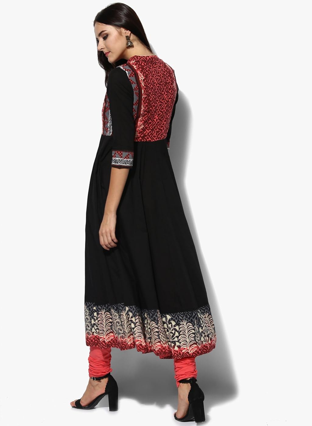 rain and rainbow women's anarkali cotton salwar suit (pack of 3)