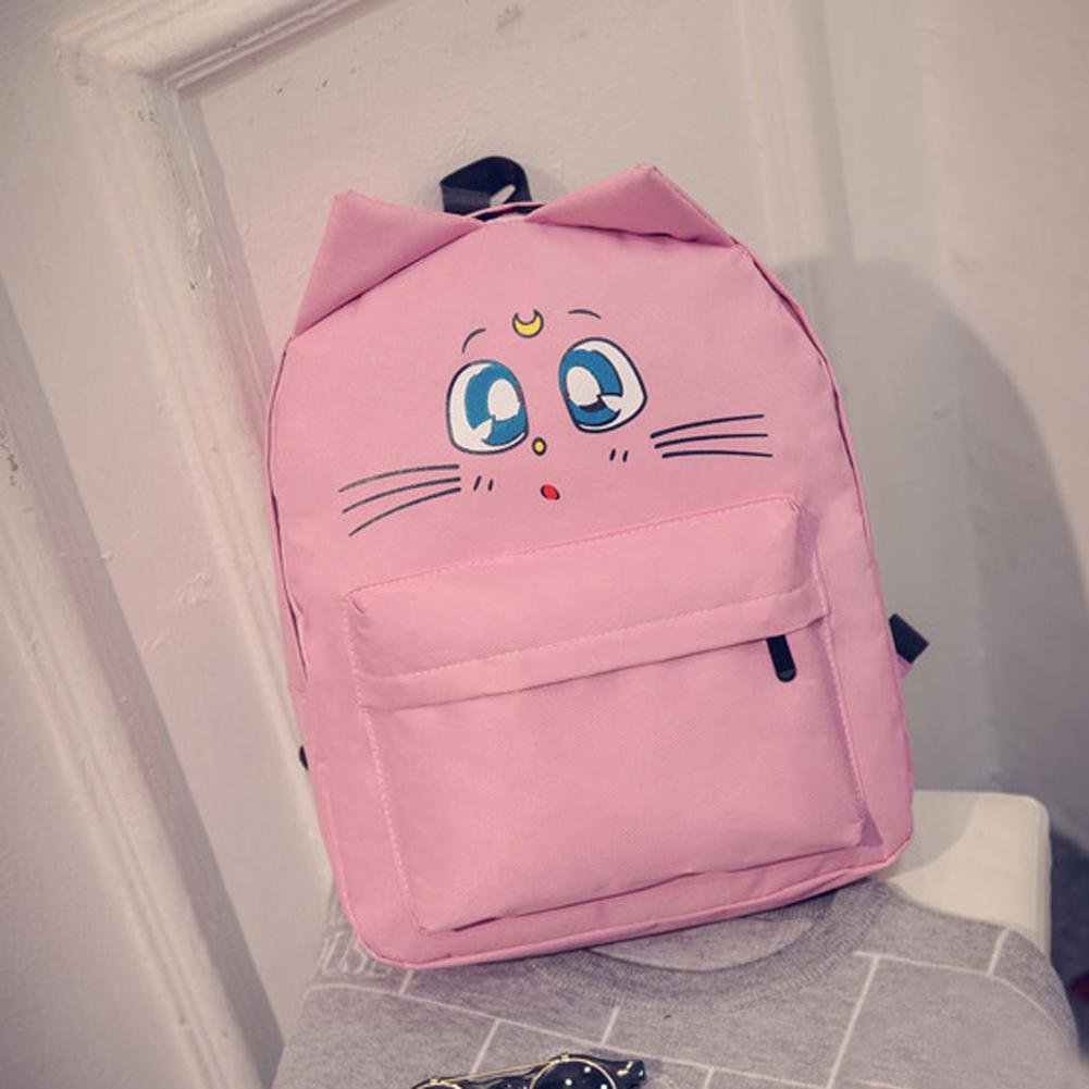 bestvech pink fashion women shoulder bag cat ear canvas cute school bags backpacks