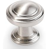 POVEFONK 10 Pack Brushed Satin Nickel Kitchen Cabinet Knobs Solid Drawer Knobs Kitchen Cabinet Hardware Zinc Alloy Handles Drawer Knobs Dresser Handles