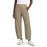 LOMON Barrel Pants for Women Hidden Elastic Quick Dry Travel Crop Ankle Wide Leg Petite Trousers with Pockets Spring 2026