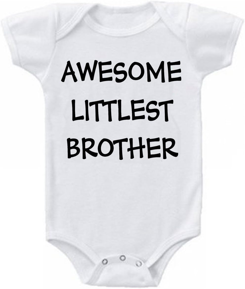 Dazzle Unisex Baby Awesome Littlest Brother Funny Baby Shower Gift Onesie Bodysuit