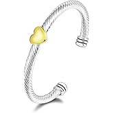 UNY JEWEL Jewelry Make a Statement with Our Two Tone Twisted Cable Wire Ball Weave Cuff Bangle Makes a Thoughtful and Stylish Gift