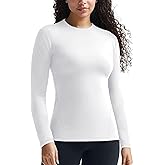Zengjo Womens Thermal Tops Lightweight Long Sleeve Running Workout Shirts Cold Weather Athletic Baselayer Soft Fitted Warm