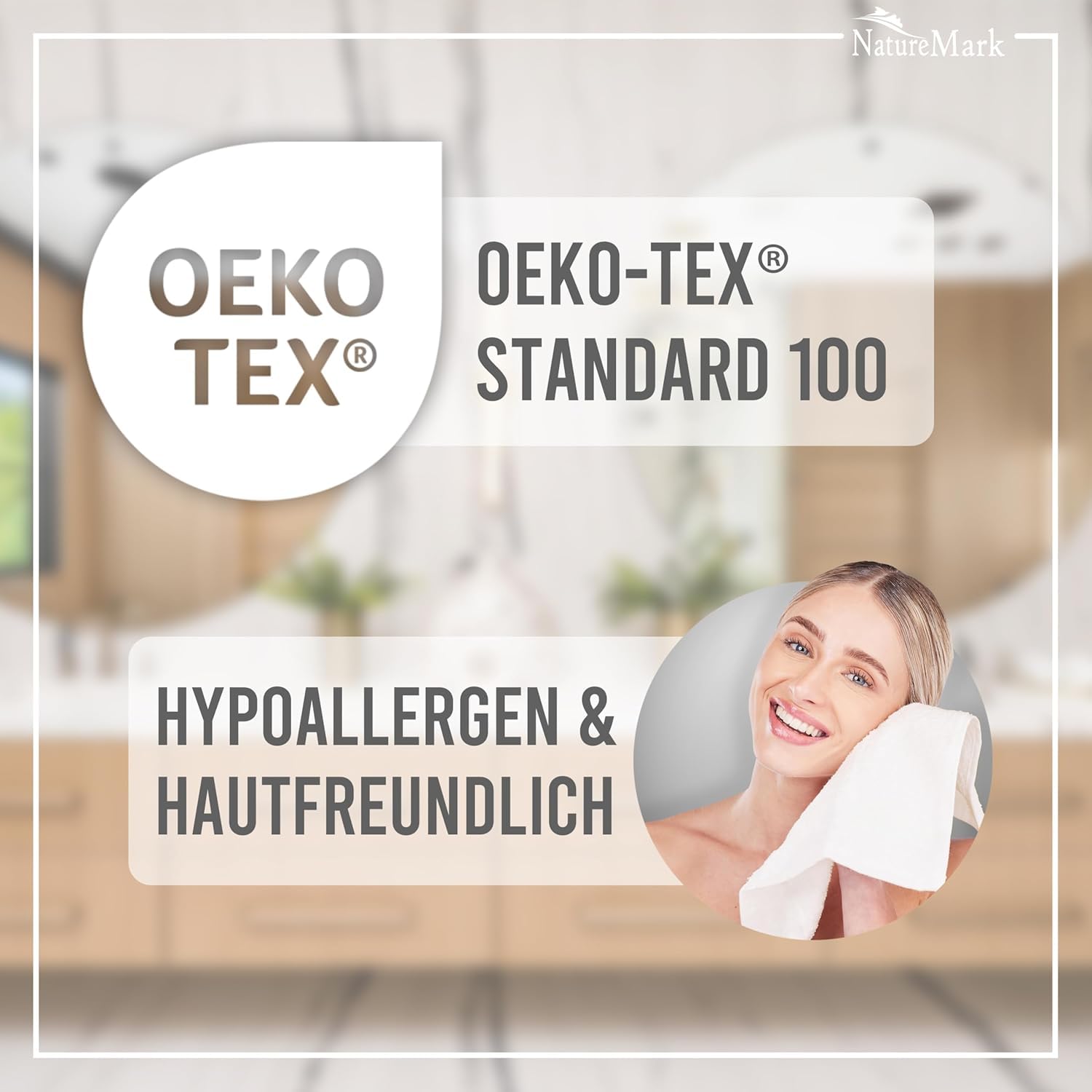 NatureMark Gästetücher – 20er Pack (30x50 cm), 100% Baumwolle, Oeko-TEX Zertifiziert, weich, saugfähig und pflegeleicht – Für Bad, Gäste & Spa – Natur/Creme 7