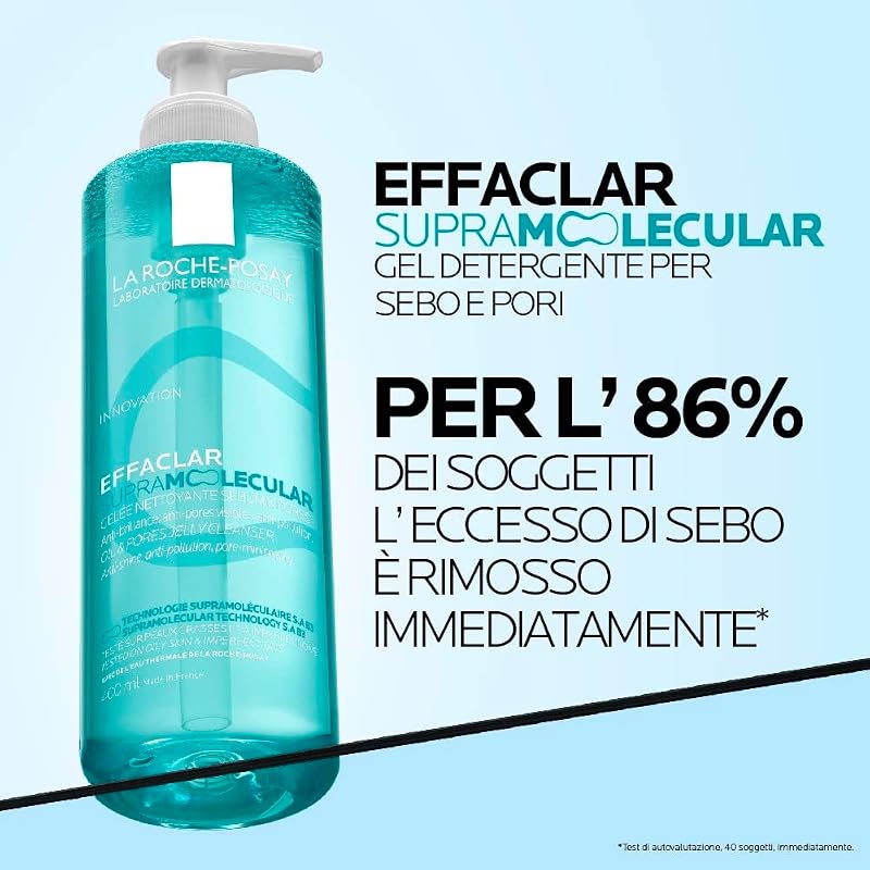 La Roche Posay Effaclar Supermolecular Gel Detergente Sebo e Pori, 400 ml