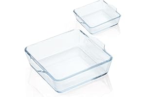 MORESIS 5x5 Small Baking Dish, 2Pcs Small Baking Dishes for Oven Air Fryer Safe, 5 Inch Square Glass Small Baking Dish, Mini Casserole Dish with Handle