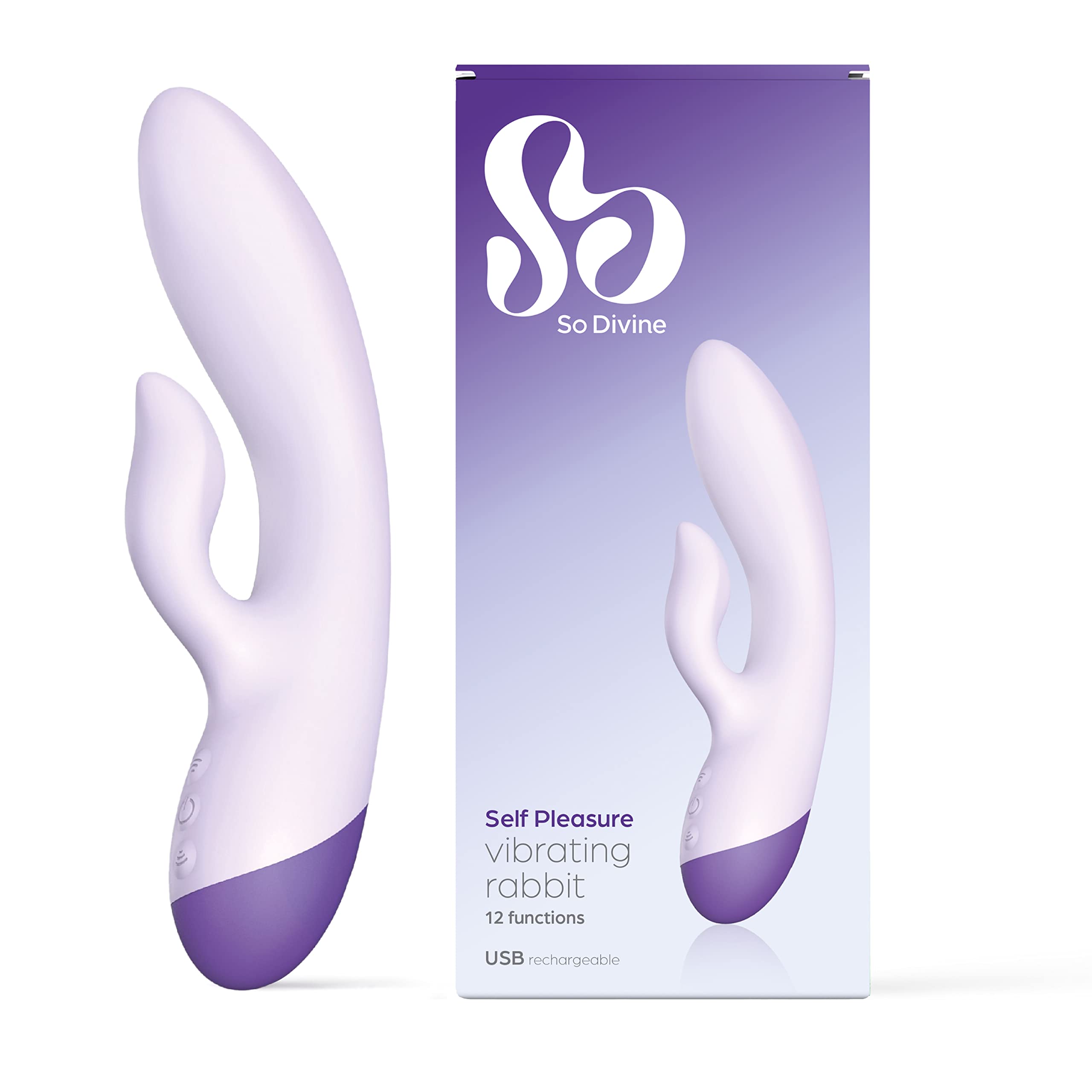 So Divine Self Pleasure Rechargeable Rabbit Vibrator, Purple
